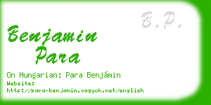 benjamin para business card