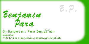 benjamin para business card